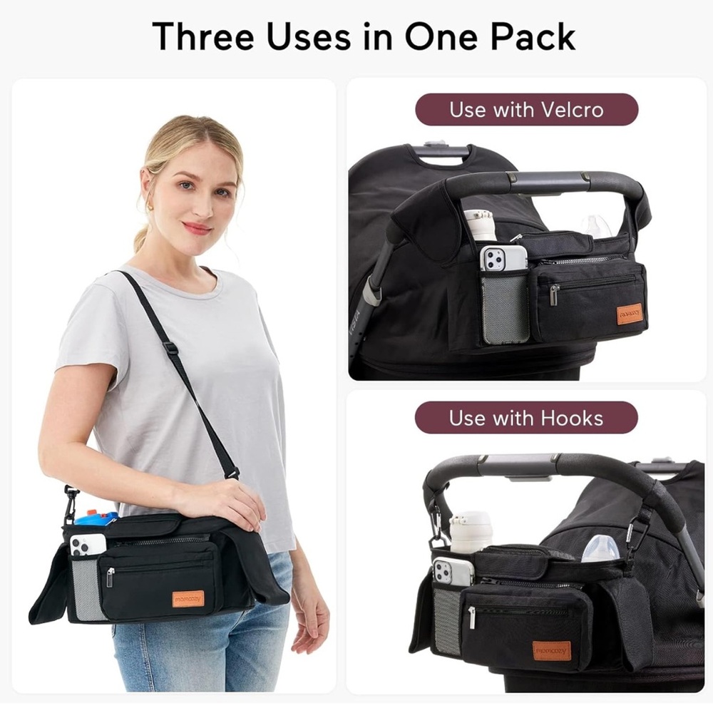 NEW Momcozy Universal Stroller Organizer Caddy with Insulated Cup Holders - Picture 9 of 11